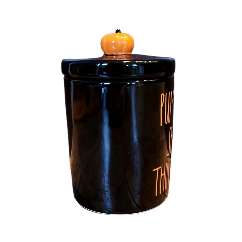 RAE DUNN | Black Pumpkin Spice Things Up Topper Lid Jar